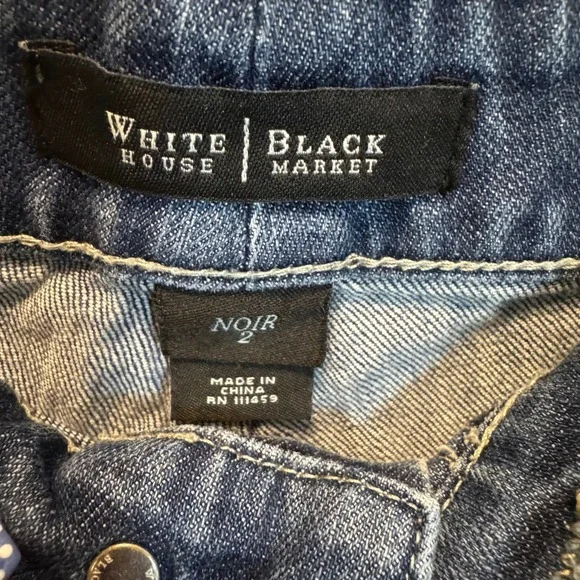 White House Black Market Noir Denim Bermuda Shorts Womens Size 2 - Picture 2 of 4